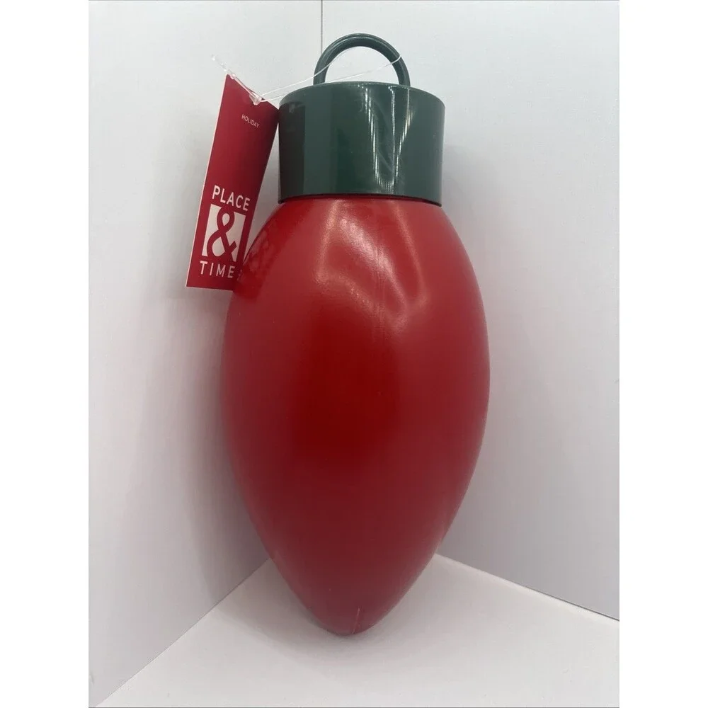 Place & Time Jumbo Red Christmas Light Bulb Ornament 11